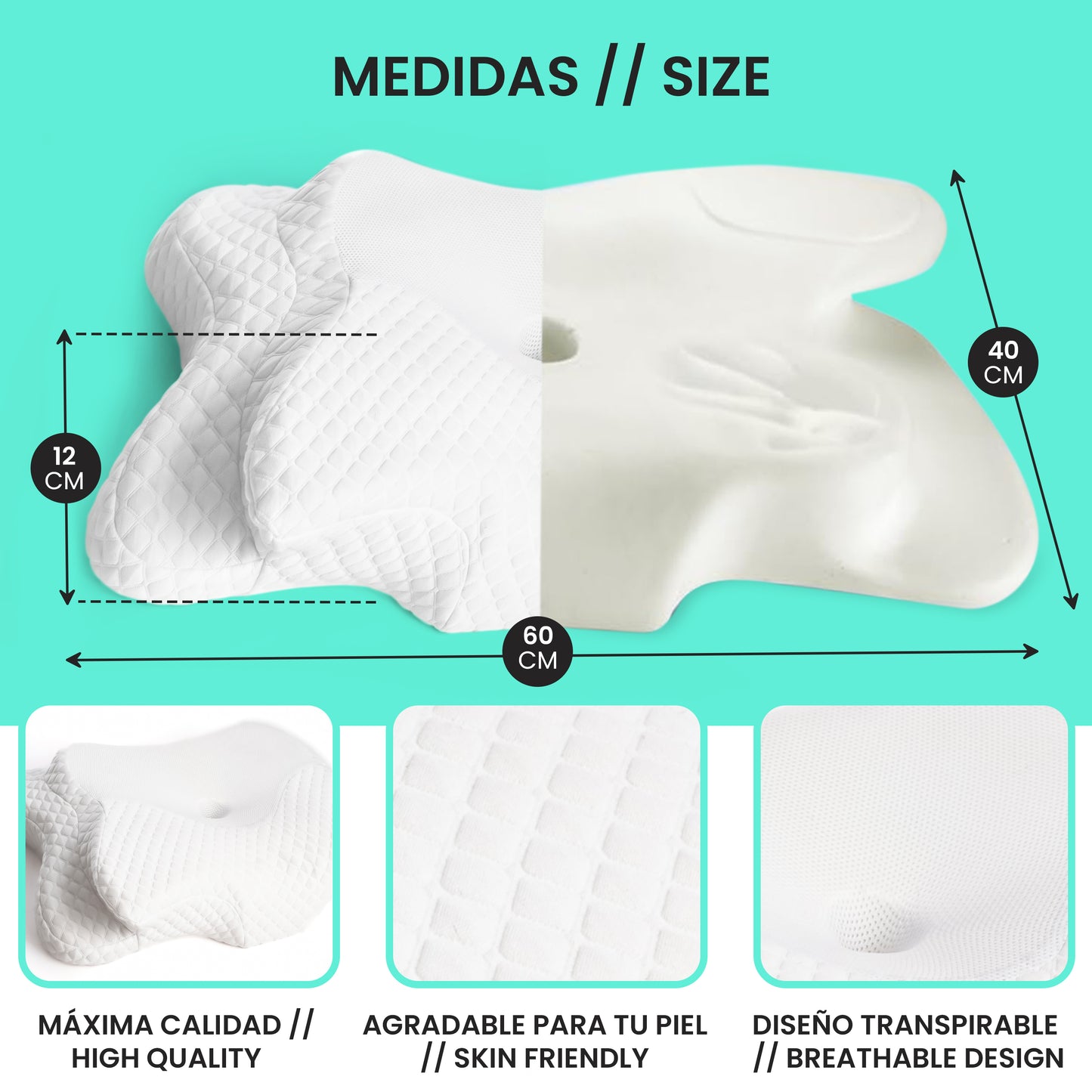 ORTHOPEDIC CERVICAL PILLOW 60x40x12