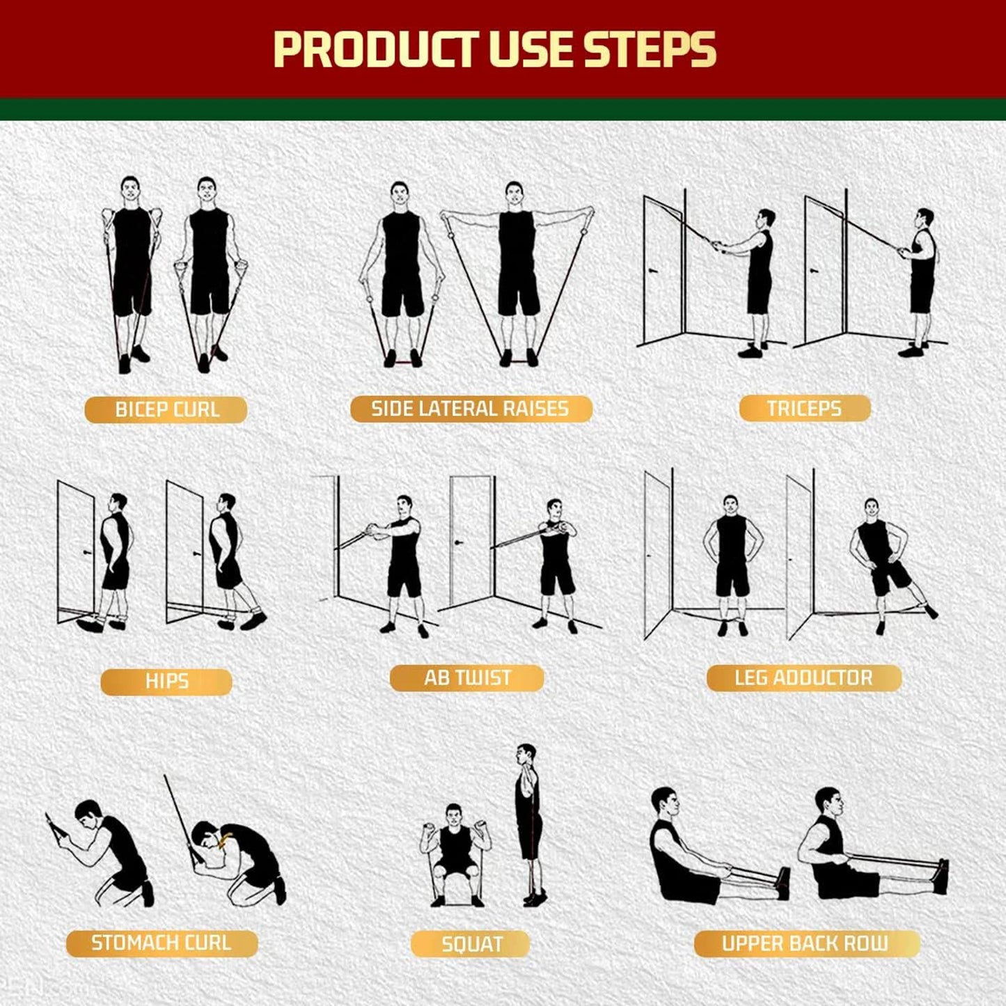 JUEGO COMPLETO DE BANDAS DE RESISTENCIA 90KG