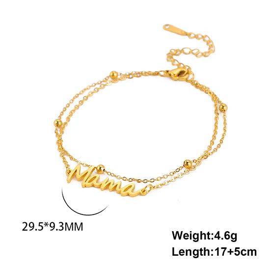 PULSERA LOGO MAMÁ ACERO INOX