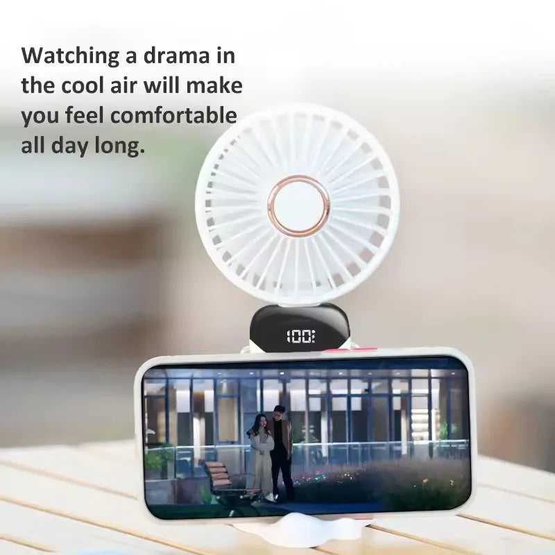 MINI VENTILADOR DE MANO RECARGABLE CON DIFUSOR DE AROMA
