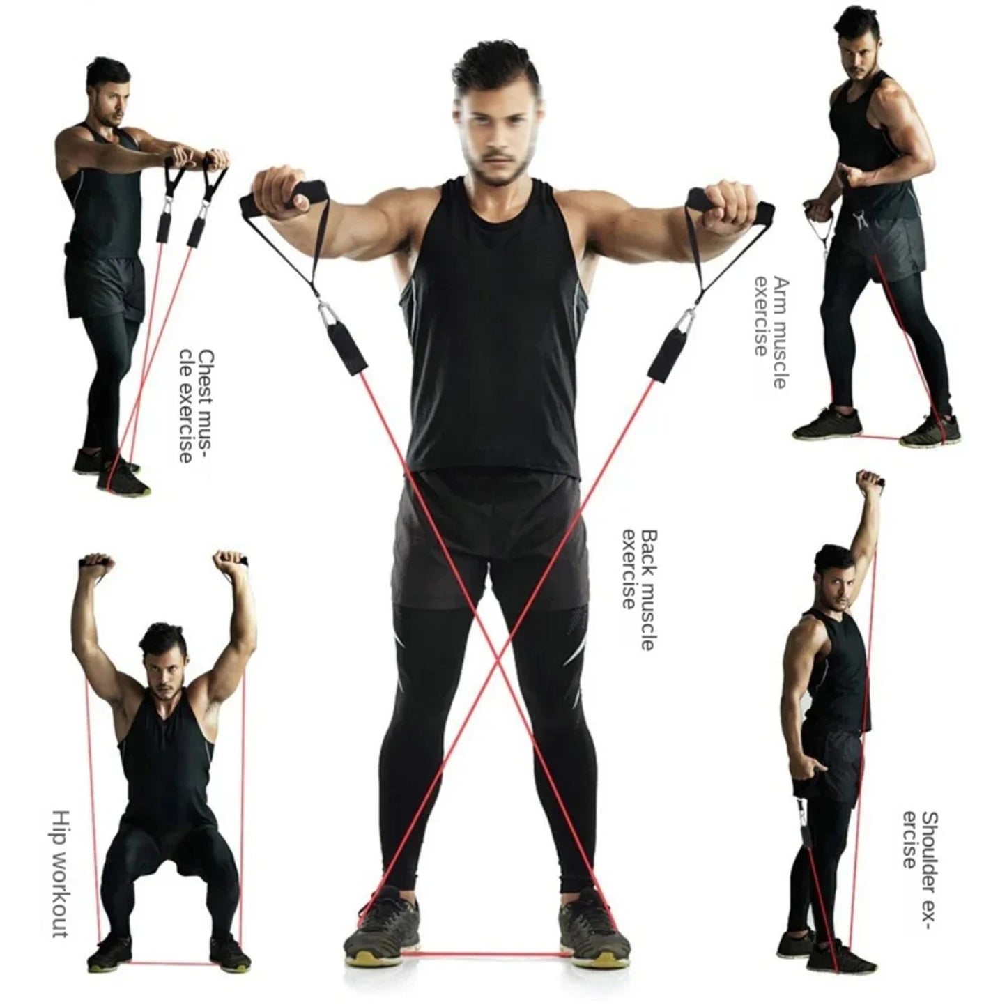 JUEGO COMPLETO DE BANDAS DE RESISTENCIA 90KG