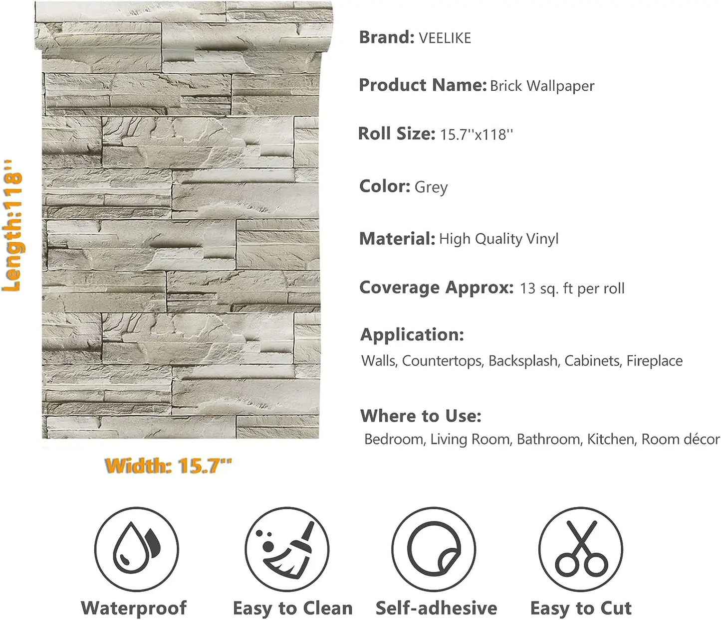 VINILO DE PARED EFECTO PIEDRA