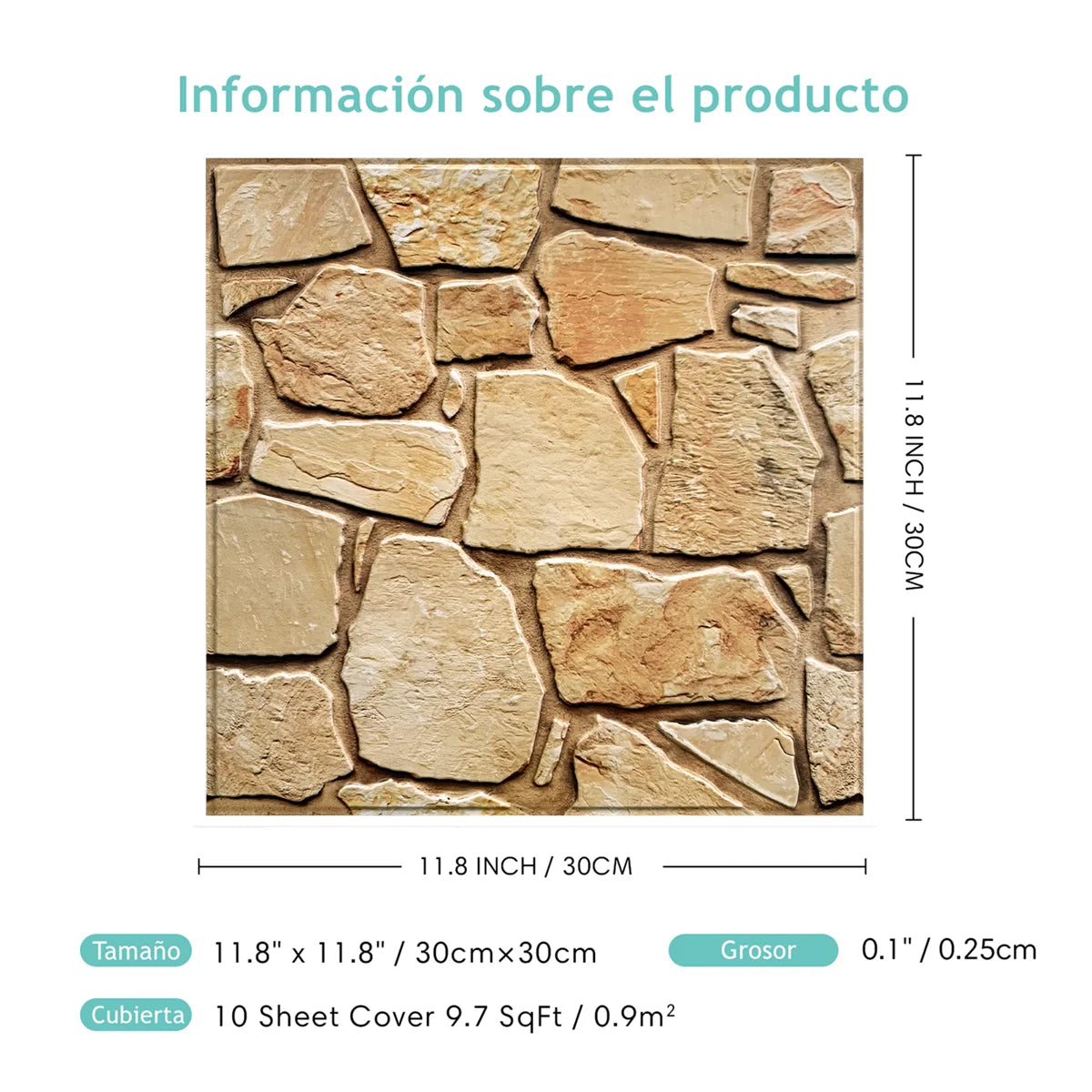 VINILO DE PARED 3D EFECTO PIEDRA
