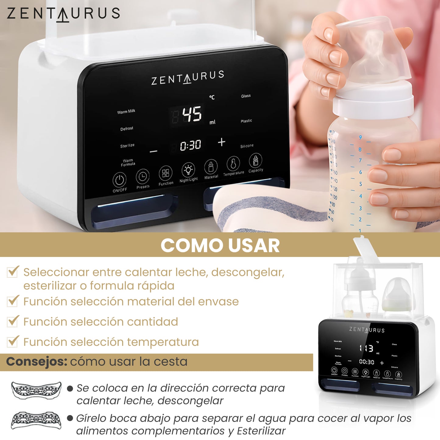 Calienta biberones - Esterilizador biberones y chupetes