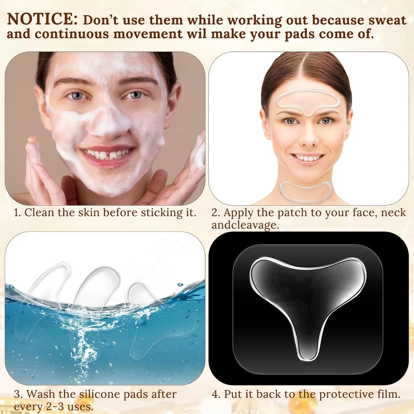 REUSABLE T ANTI WRINKLE CHEST PAD