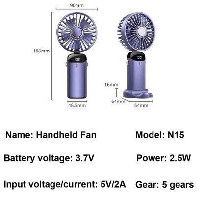 MINI VENTILADOR DE MANO RECARGABLE CON DIFUSOR DE AROMA