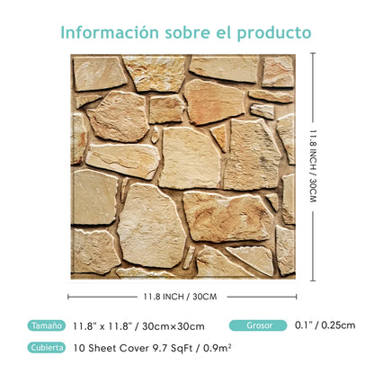 VINILO DE PARED 3D EFECTO PIEDRA